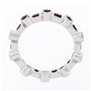 Image 6 : 18k White Gold 1.42 ctw Round & Square Milgrain Bezel Ruby Eternity Band Ring