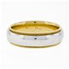 Image 4 : Men's 18k White and Yellow Gold 5.5mm Milgrain Edged Band Ring