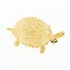 Image 1 : Vintage Petite 14k Yellow Gold Highly Detailed Textured Turtle Brooch Pin 6.59g