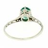 Image 8 : Vintage 14k White Gold 1.38 ctw Prong Set Oval Cut Emerald Filigree Solitaire Ri