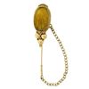 Image 1 : Antique 18K Yellow Gold Large Carved Agate Intaglio Stick Pin w/ Cap & Chain