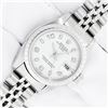 Image 2 : Rolex Ladies Quickset White Dial Engine Turn Date Wristwatch 26MM