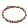 Image 4 : Chanel Red Leather Woven Silver-tone Chain-link CC Bangle Bracelet