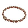 Image 5 : Chanel Red Leather Woven Silver-tone Chain-link CC Bangle Bracelet