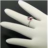 Image 7 : NEW Custom Made 14k White Gold Round Bezel Set Ruby Two Stone Simple Bypass Ring