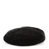 Saint Laurent YSL Beret Crystal Embellished Velvet Black