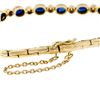 Image 2 : 18K Yellow Gold 2.60 ctw Alternating Oval Sapphire Round Diamond Chain Bracelet