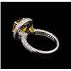 Image 3 : 14KT White Gold 2.70 ctw Citrine and Diamond Ring