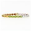 Image 1 : 14k Yellow Gold 17.65 ctw Half Bezel Set Oval Cut Natural Gemstone 6.75" Bracele