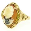 Image 5 : Antique 10k Rose and Green Gold Carved Cameo and Diamond Ring