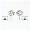 Image 3 : New 14k White Gold .84 ctw Martini Bezel Set Round Brilliant Diamond Stud Earrin