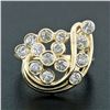 Image 2 : 14k Yellow Gold 1.30 ctw Bezel Diamond Open Wire Work Tiered Swirl Cocktail Ring