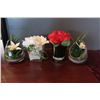 Image 1 : LOT DE 4 FLEURS ARTIFICIELLES DÉCO