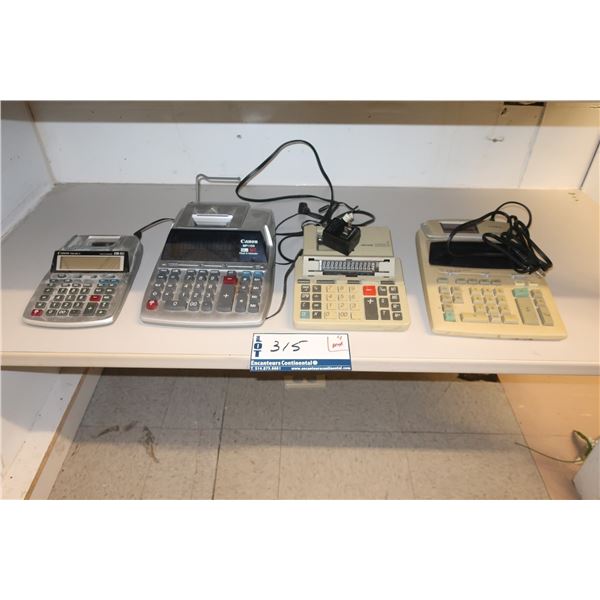 LOT DE 4 CALCULATRICES ÉLEC ASST