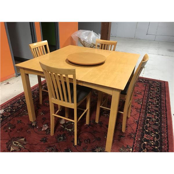 TABLE CUISINE HAUTE A/EXTENSION & 4 CHAISES