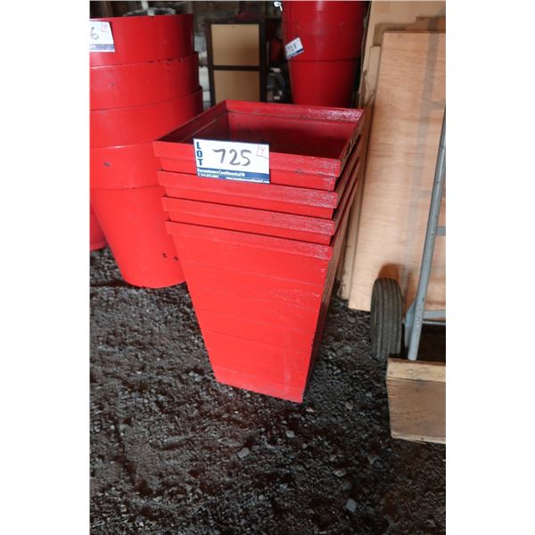 LOT DE 4 POTS EN BOIS 15"x15"x23"