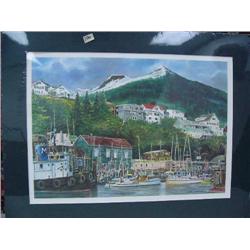Mark Wheeler Print of Boats at Dock 21" x 26" (1)