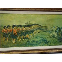 Copy of a revolutionary War Painting by Robert Gill "The Thin Red Line"  20" x 33 1/2"  (1)