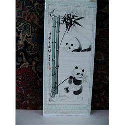 Panda Bear Watercolor signed, Image Size 29" x 12" (71)