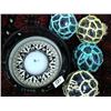 Image 1 : Ships Compass 7" across made in Boston and 4 glass balls with netting (74)