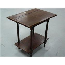 Primitive American Walnut 2 Tiered Table, 30"L x 21"W x 29"H  (63)