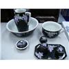 Image 1 : Really Outstanding Jug and Bowl Set, Chamber Pot, Soap dish (3pcs) Tray with 2 Covered Dishes in exc