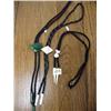 Image 1 : Lot of 3 Bolo Ties:  Jade Bear, Ivory Ram, Ivory Billican (37)