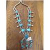 Image 1 : Outstanding Sterling Silver Turquoise Squash Blossom Necklace, Old, Retail Value $2,500, Handmade Si