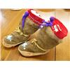 Image 1 : Old Children's Beaded Mukluks, c.1950  with Ooguruk Seal Hide with Original Chewed soles  (1)