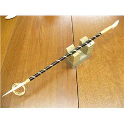 18" Ivory and Wood Harpoon with Marble Stand (1)