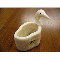 2 1/2" Ivory and Baleen Cup with Loon's Head, Toothpick Holder or Match Holder (1)