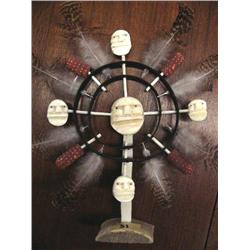 7 1/2" Spirit Mask, King Island Shaman's Mask by Mark Seeagana, Ivory and Baleen 562C