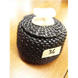 3 1/2" Baleen Basket with Whale's Tail by Lily Hank  (1)