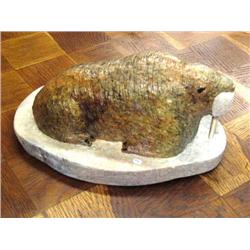 Soapstone Walrus by Michael Scott 14"  (1)