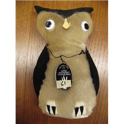 9" Sealskin Owl with Googily Eyes, by Flora Wassilie (1)
