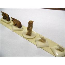 Lot of 2 Ivory Elephants, 2 Ivory Happy Bears and 1 Sea Otter (1)