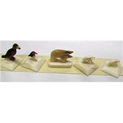 Lot of 2 Ivory Elephants, 2 Ivory Birds, 1 Happy Bear  (1)