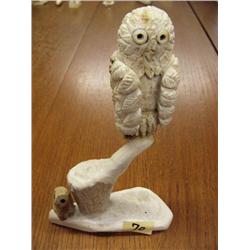 7" 2 Owls carved in Bone by Ling  (33)