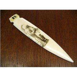 7" Bone Letter Opener with Picture of Indian Chief (33)