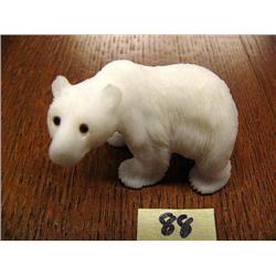 2" Alabaster Bear, Outstanding Carving, Baleen Eyes, Imported (33)