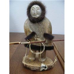 CHOICE of 2 Michael Scott 10" Whalebone Hunters with Spears Trimmed in Mink  (1)