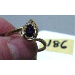 Sapphire and Small Diamond Ring Size 9 1/2  (31)
