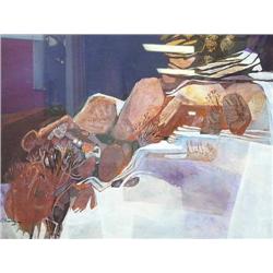 Original Acrylic Abstract Landscape, 29" x 21" Image size - by Susan Humphries  (67)