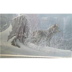 Robert Bateman Print, "Winter Trackers"  19 1/2" x 3" 3,954/4,500 (67)