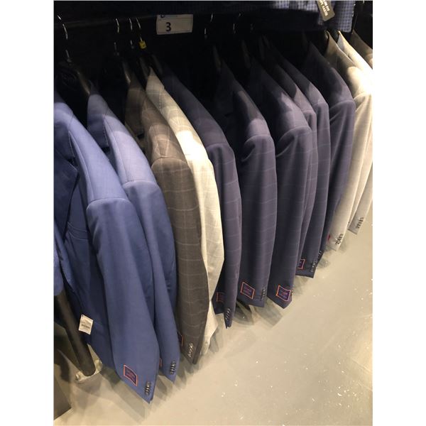 13 BLACK AND GREY SUIT JACKETS AND PANTS MIXED SIZES