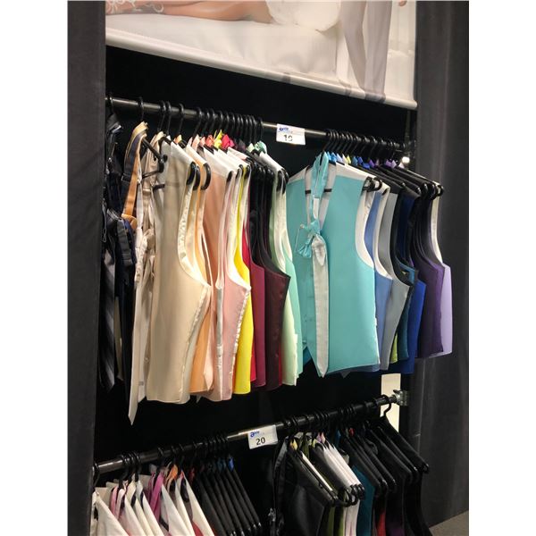 APPROX 25 DRESS VESTS MIXED COLOURS AND SIZES