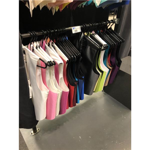 APPROX 25 BLACK DRESS VESTS MIXED COLOURS AND SIZES