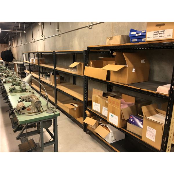 7 BAYS OF LIGHT DUTY WAREHOUSE STORAGE RACKING, VARIOUS SIZES