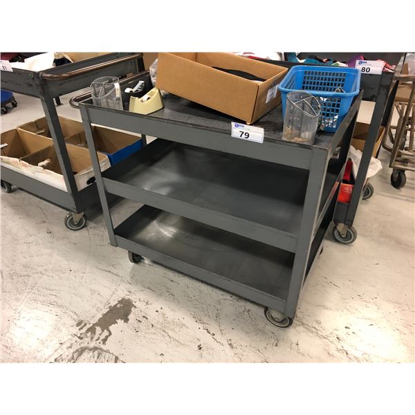 GREY MOBILE METAL UTILITY CART