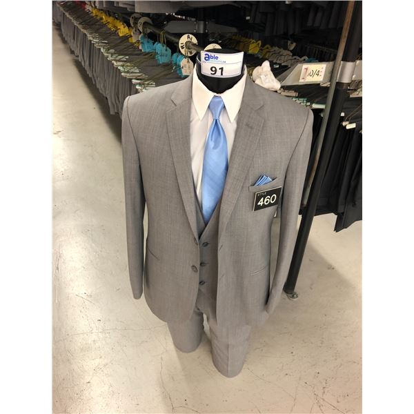 LIGHT GREY WOOL SUIT JACKET AND PANTS STYLE 460 APPROX 200 MIXED SIZES